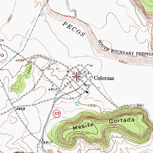 Topographic Map of La Placita de Abajo Historic District, NM