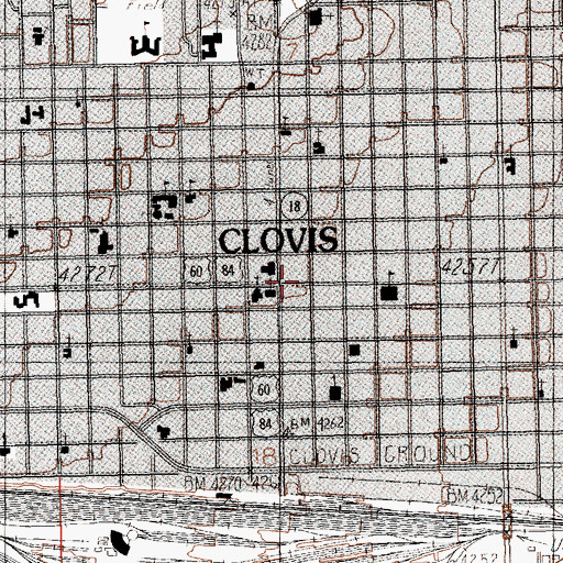 Topographic Map of Railway Express Agency Building, NM