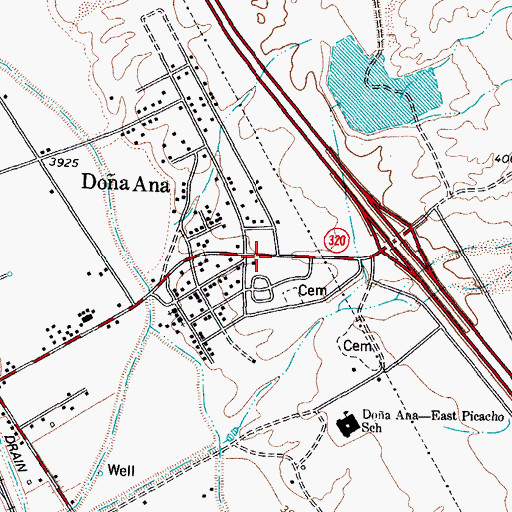 Topographic Map of Rio Grande Bridge, NM