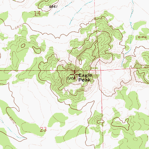Topographic Map of Eagle Peak Wilderness Study Area, NM