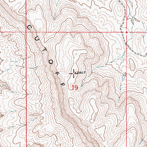 Topographic Map of Brokeoff Mountains Wilderness Study Area, NM