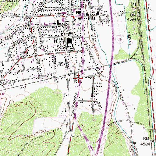 Topographic Map of Anastacio Sedillo House, NM