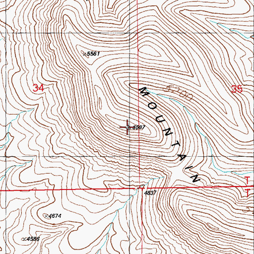 Topographic Map of Blue Creek Wilderness Study Area, NM