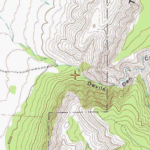 Topographic Map of Devils Den Canyon Wilderness Study Area, NM