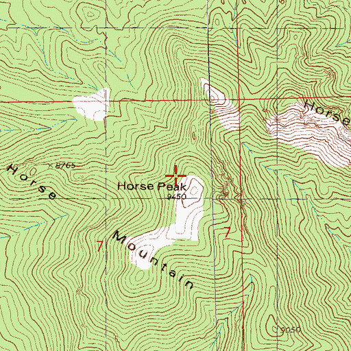 Topographic Map of Horse Mountain Wilderness Study Area, NM