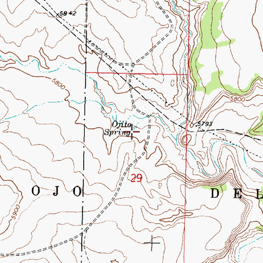 Topographic Map of Ojito Wilderness Study Area, NM