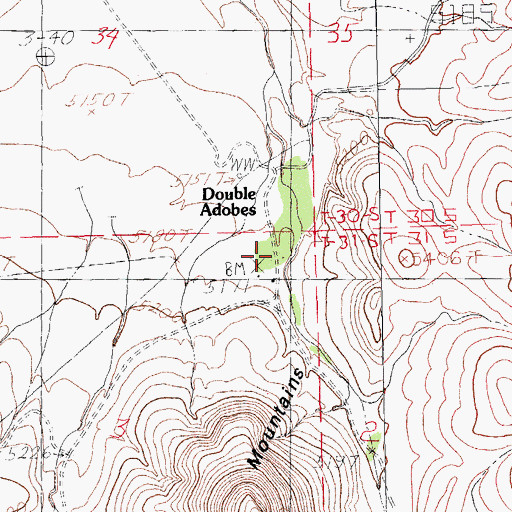 Topographic Map of LA 54021, NM
