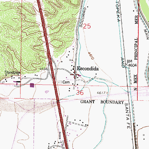 Topographic Map of La Parida, NM