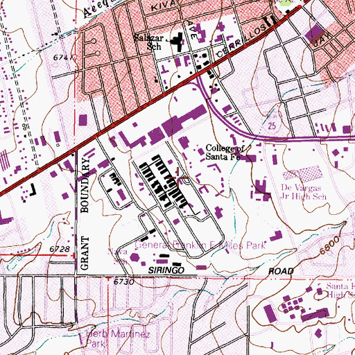 Topographic Map of College Post Office, NM