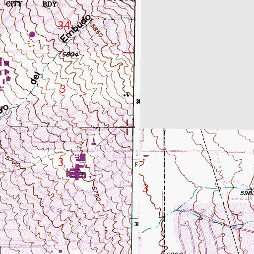 Topographic Map of Walker Well Number One Well, NM