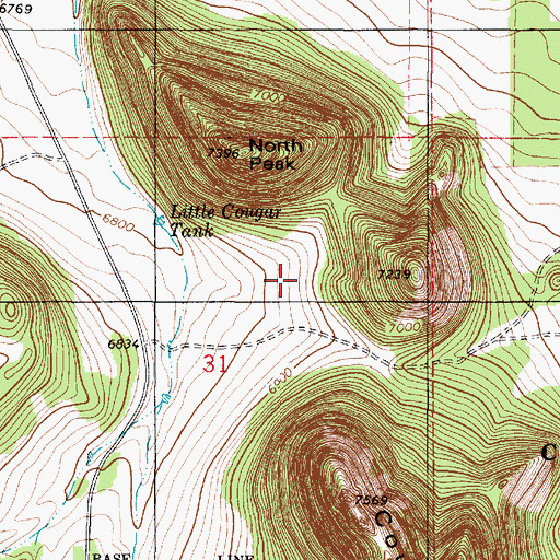 Topographic Map of North Peak, NM