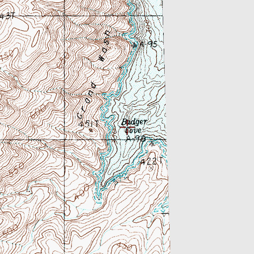 Topographic Map of Badger Cove, AZ