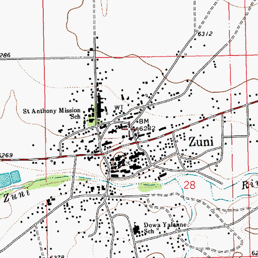 Topographic Map of Ojo Pueblo, NM