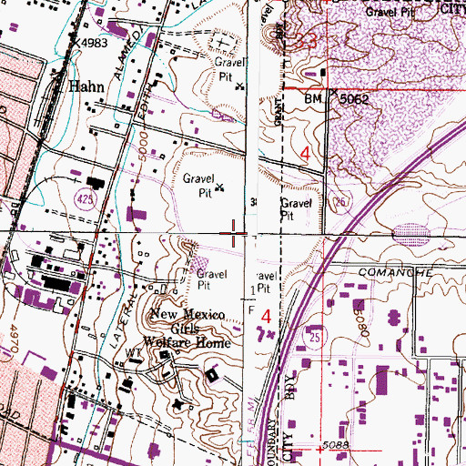 Topographic Map of West Mesa Reservoir, NM