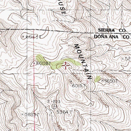 Topographic Map of Redhouse Mountain, NM