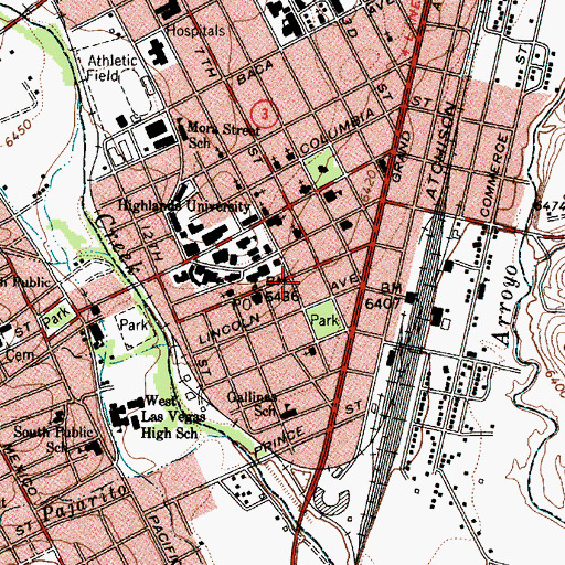 Topographic Map of Masonic Temple, NM