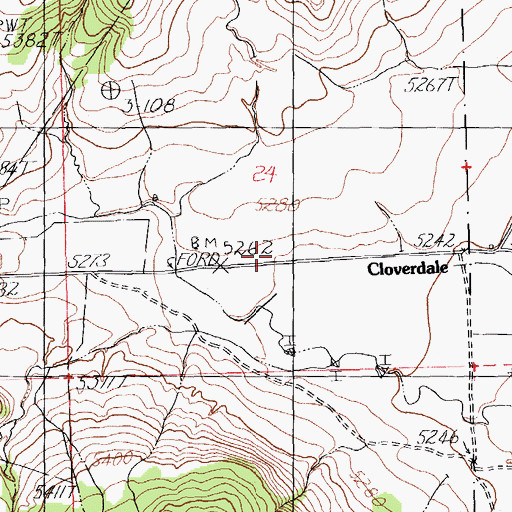 Topographic Map of LA 54036, NM