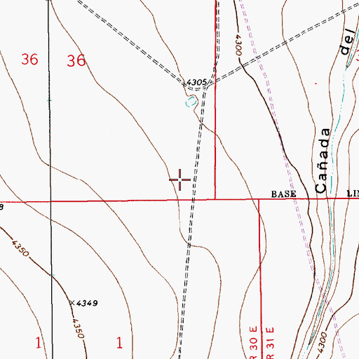 Topographic Map of 05095 Water Well, NM