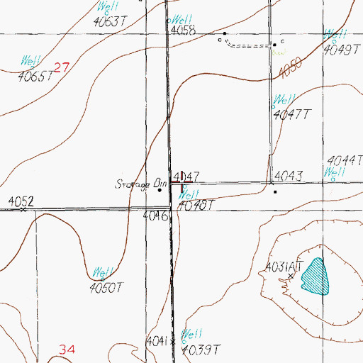 Topographic Map of 11727 Water Well, NM