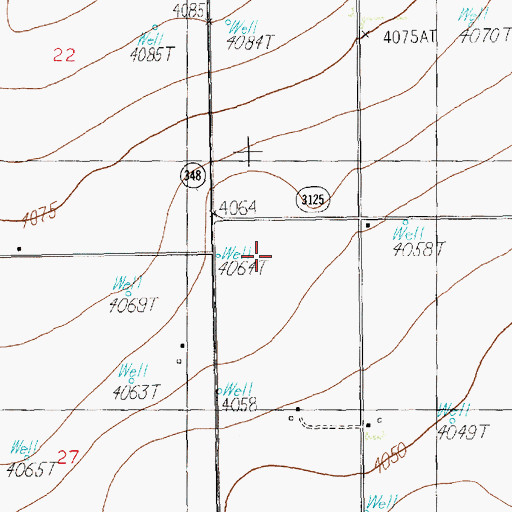 Topographic Map of 12262 Water Well, NM