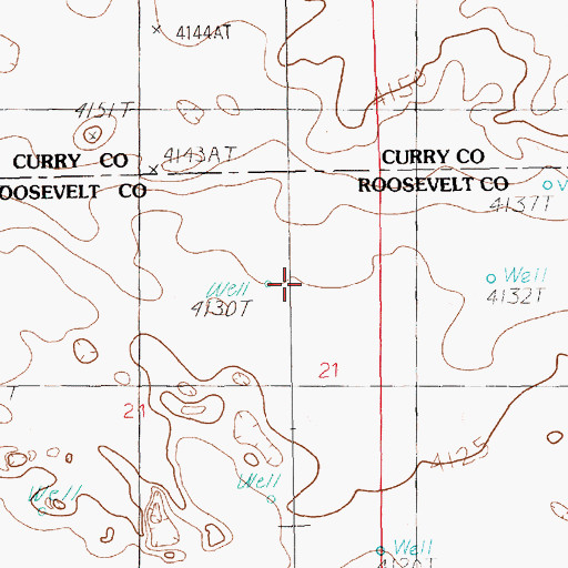 Topographic Map of 11666 Water Well, NM