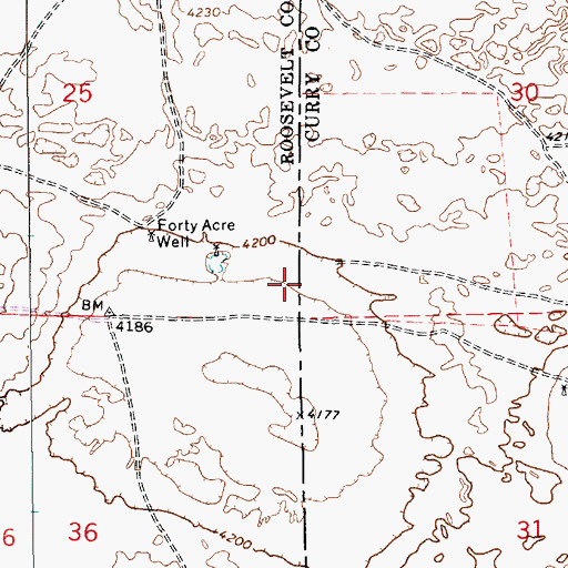 Topographic Map of 10479 Water Well, NM