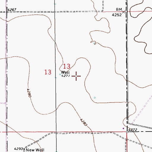 Topographic Map of 12701 Water Well, NM
