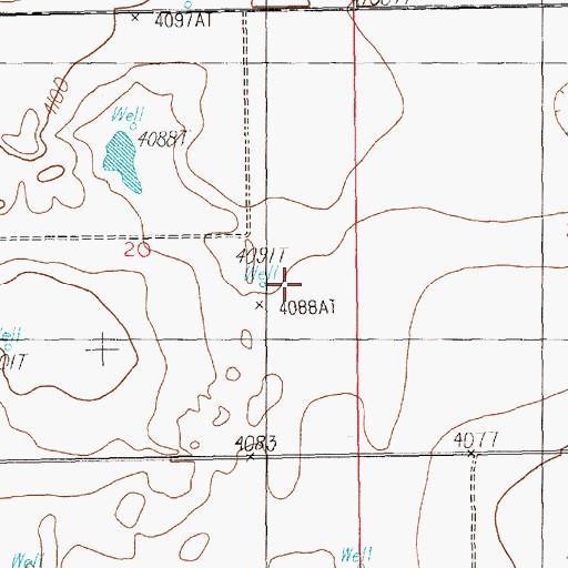 Topographic Map of 11726 Water Well, NM