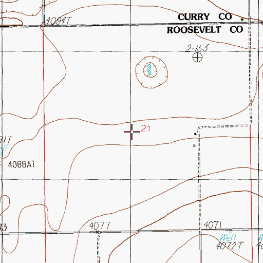 Topographic Map of 12261 Water Well, NM