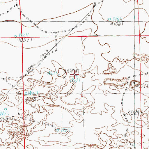 Topographic Map of 12241 Water Well, NM