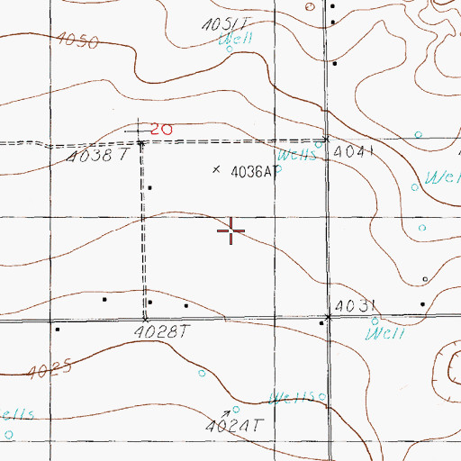 Topographic Map of 12689 Water Well, NM
