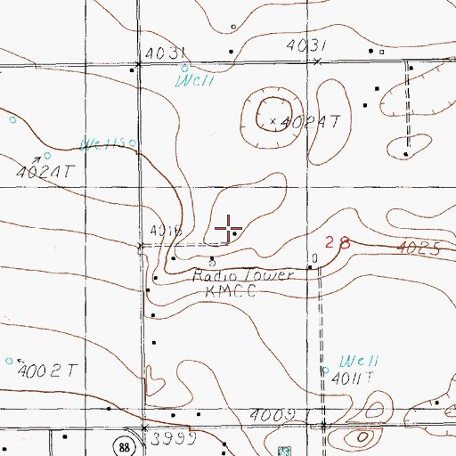 Topographic Map of 11545 Water Well, NM