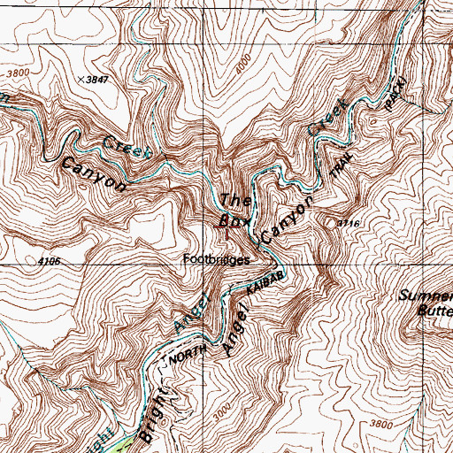 Topographic Map of Phantom Creek, AZ