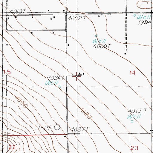 Topographic Map of 10906 Water Well, NM