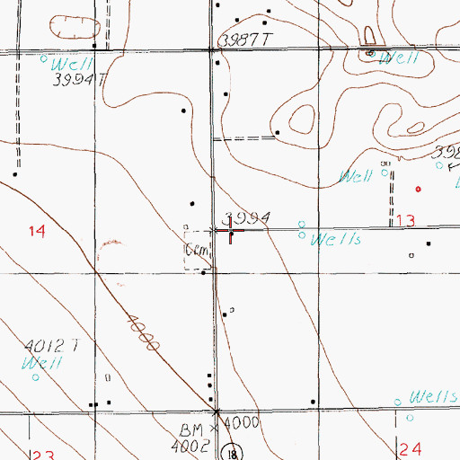 Topographic Map of 12393 Water Well, NM