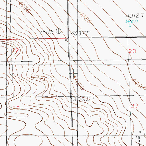 Topographic Map of 10911 Water Well, NM