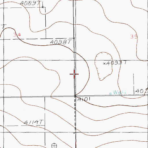 Topographic Map of 11680 Water Well, NM