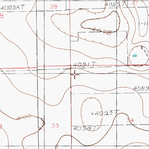 Topographic Map of 10915 Water Well, NM