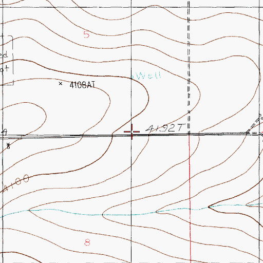 Topographic Map of 11005 Water Well, NM