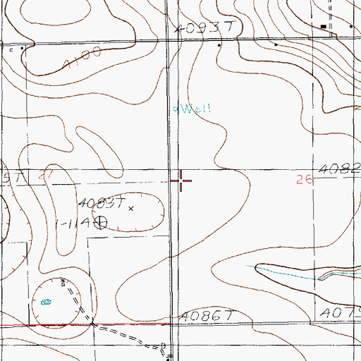 Topographic Map of 10913 Water Well, NM