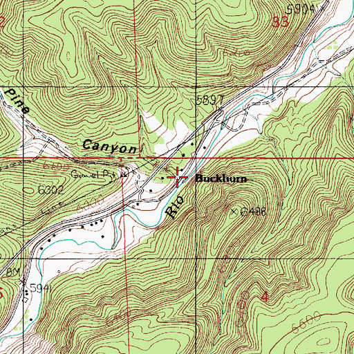 Topographic Map of Lone Pine Canyon, NM