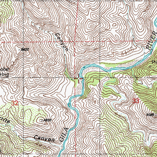 Topographic Map of Faucet Canyon, NM