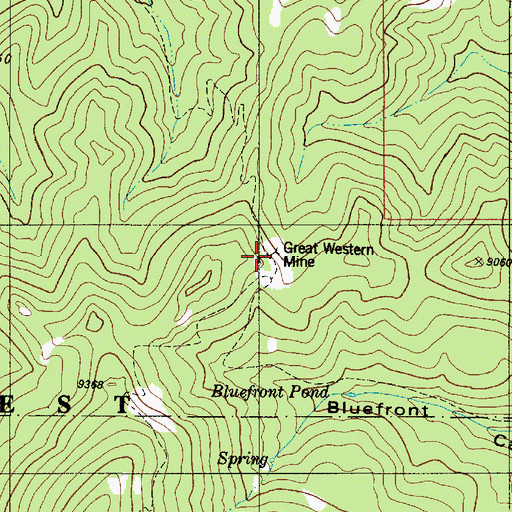Topographic Map of Great Western Mine, NM