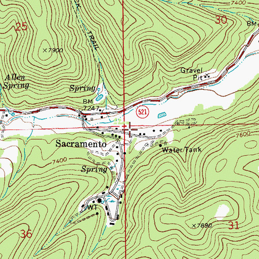 Topographic Map of Sacramento Administrative Site, NM