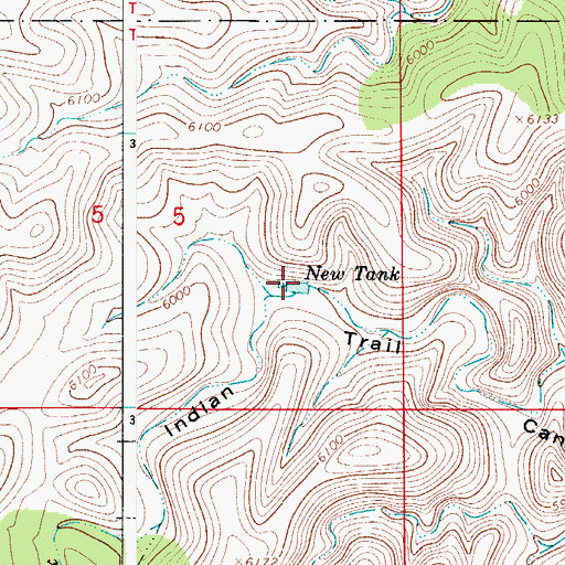 Topographic Map of Indian Water Tank, NM