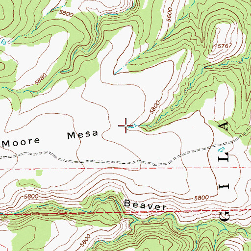 Topographic Map of Two Tank, NM