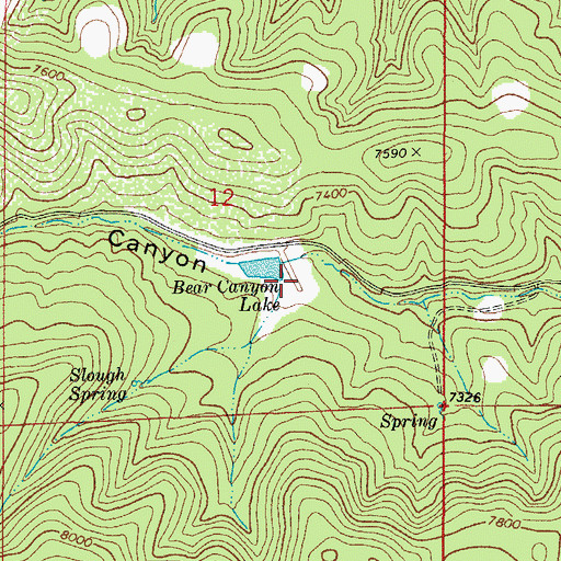 Topographic Map of Bear Canyon Lake Point of Interest, NM