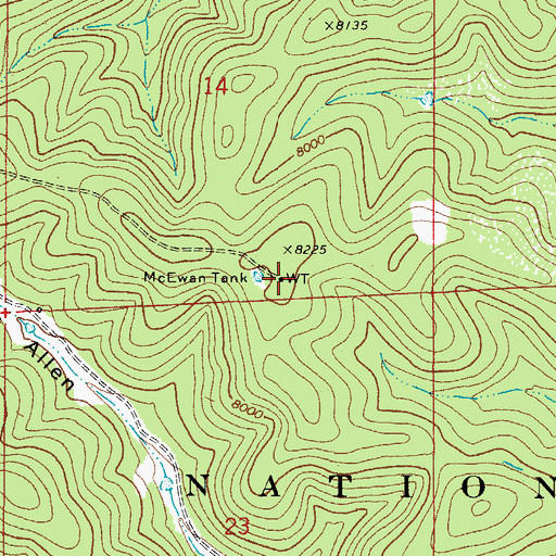 Topographic Map of McEwan Trick Tank, NM