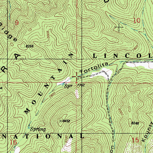 Topographic Map of Tortolita Spring, NM