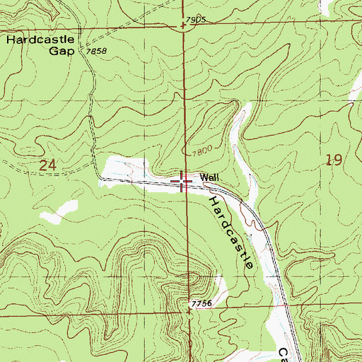 Topographic Map of Hardcastle Well, NM
